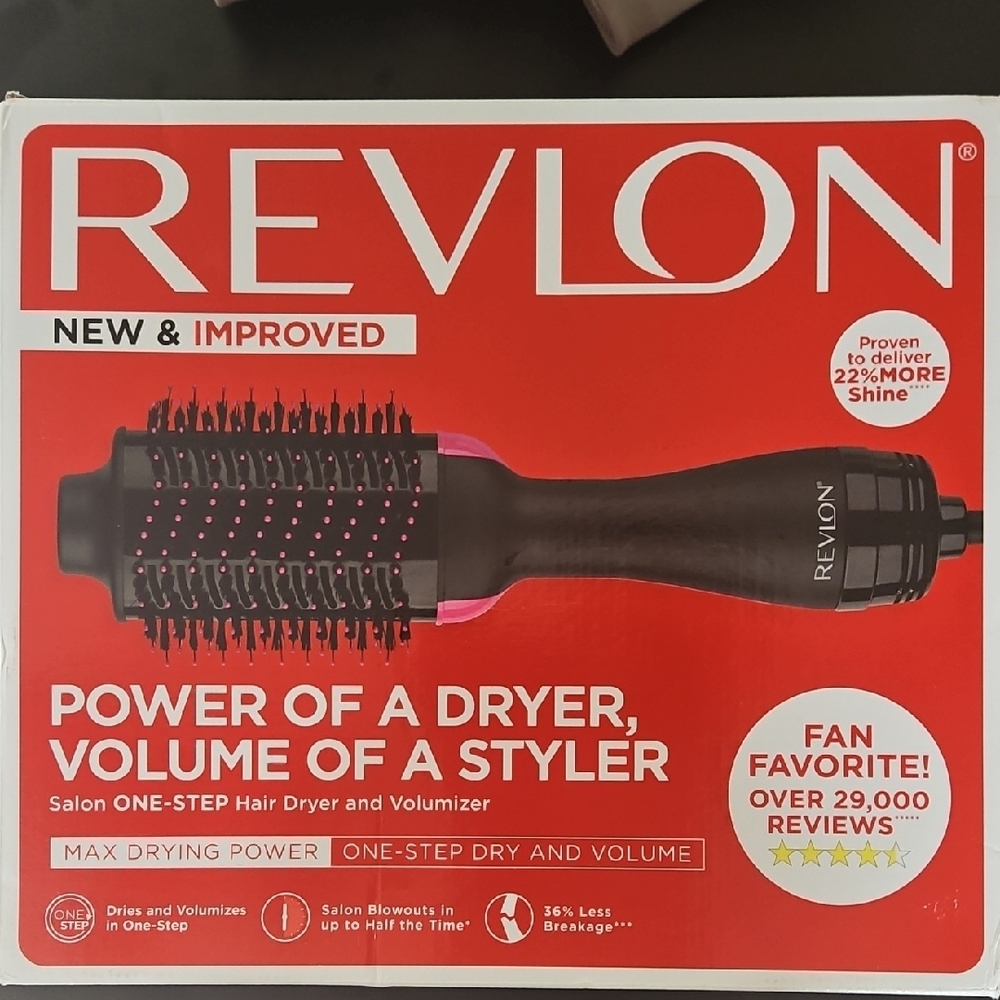 REVLON Hair One-Step Volumizer Dryer  Styler Blow-Dry Brush For Salon Blowouts